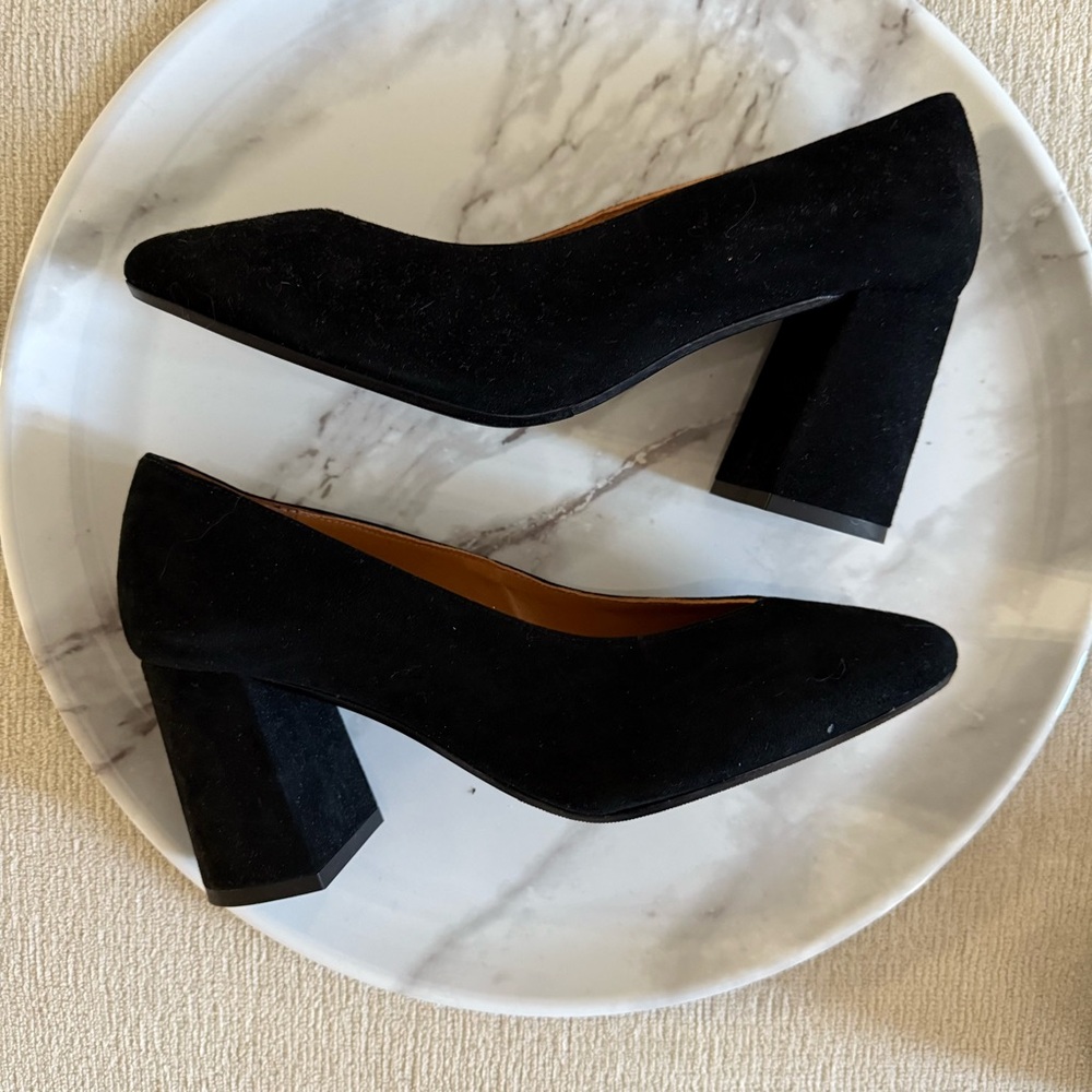 Sezane Alice High Heels Black Suede Size 37 - Picture 2 of 6